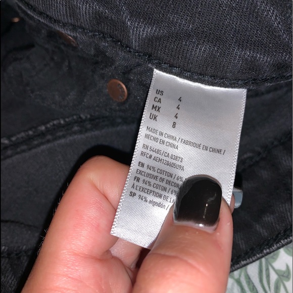 american eagle black denim skirt size 4 - Picture 3 of 3